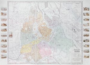 Kort over Wien, udgivet af Klimsch und Co., Frankfurt, ca. 1860